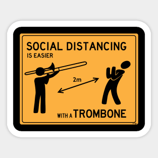 Socially Distant Trombone Sticker